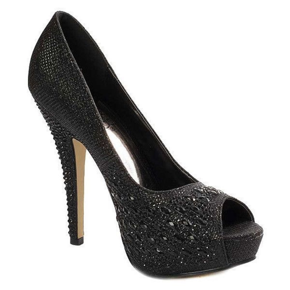🆕! Beautiful Valenti Franco Black Glitter Pump